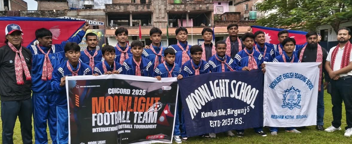 मधेशबाट पहिलोपटक मुनलाइट स्कुलको २२ सदस्यीय टोली अन्तर्राष्ट्रिय फुटबल प्रतियोगितामा सहभागी हुँदै