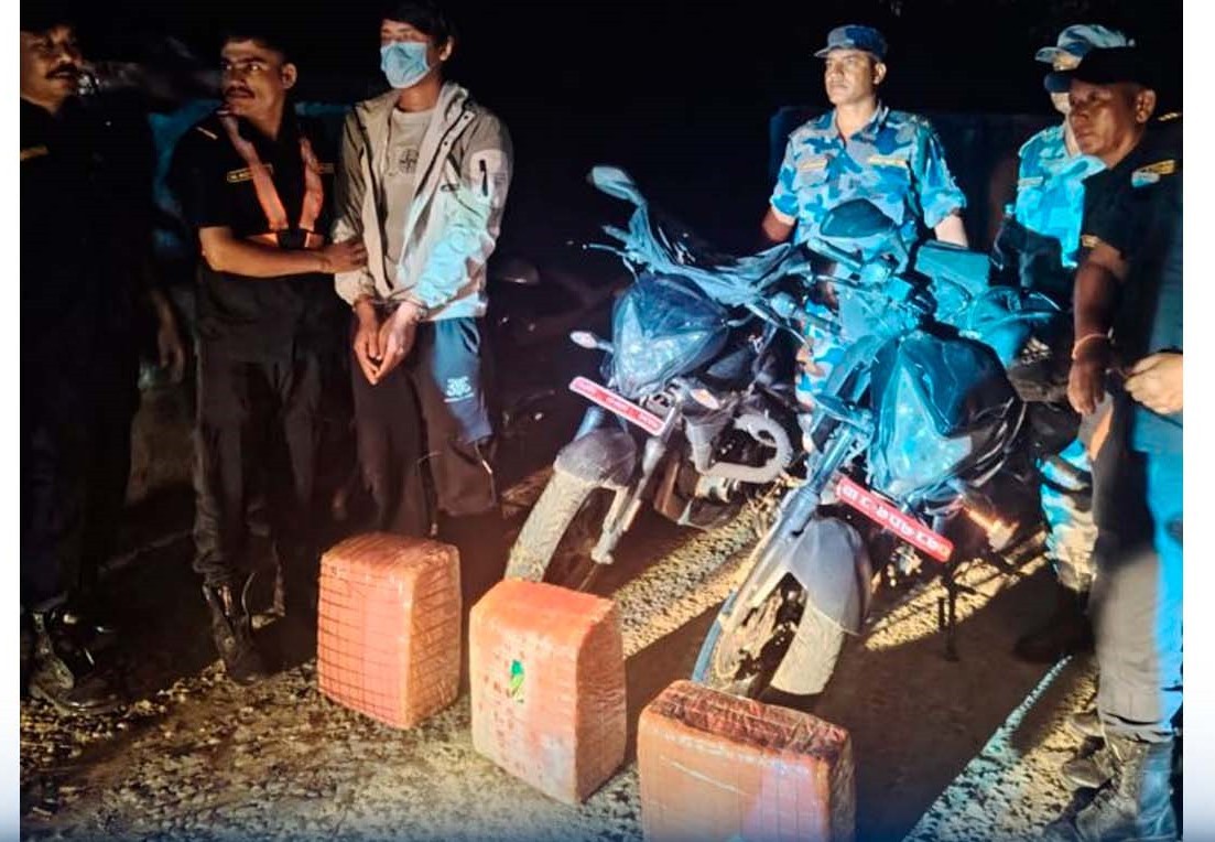 विन्दवासिनीबाट ३९ किलो गाँजासहित एक जना पक्राउ, तीन मोटरसाइकल बरामद