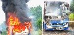 चन्द्रपुरमा यात्रुबसमा आगलागी, यात्रुहरू सकुशल