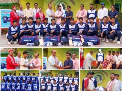 जीवन ज्योति माविका १५ क्रिकेट खेलाडीलाई खेल सामग्री र पोसाक वितरण