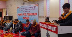 होटल यावसायी संघद्वारा पत्रकार महासंघमा निर्वाचित पदाधिकारीहरू सम्मानित