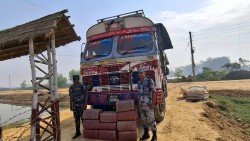 सशस्त्र प्रहरीद्वारा गाँजा बोकेको ट्रक नियन्त्रणमा