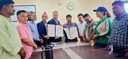 नेपाल पत्रकार महासङ्घ मधेश प्रदेशको भवन निर्माणका लागि गुठी संस्थानसँग सम्झौता 