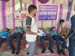 ७०औं प्रहरी दिवसमा वीरगंजमा विशेष रक्तदान कार्यक्रम सम्पन्न