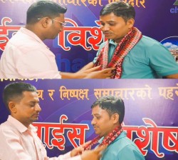 नेकपा मधेश प्रदेश सदस्यमा मनोनित अनिल पटेललाई वीरगंजमा सम्मान
