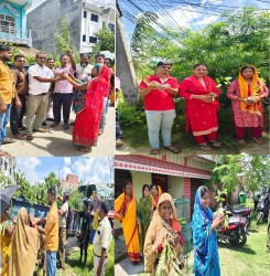 वीरगञ्जको  नगवामामा हरियाली अभियान :  स्थानीयलाई निशुल्क बिरुवा वितरण, संरक्षणमा जोड