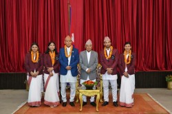 रामचन्द्र पौडेलद्वारा पेरिस ओलम्पिकमा खेल्ने खेलाडीहरूको बिदाई
