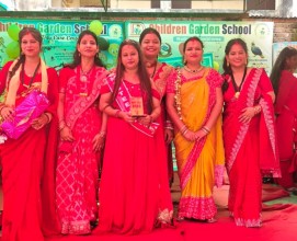डी' चिल्ड्रेन गार्डेन मन्टेसरीमा महिला अभिभावक तथा शिक्षिकासँग तीज कार्यक्रम सम्पन्न