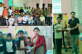 लिटिल बडी प्रि-स्कुलद्वारा जनजाति कल्याण आश्रममा शैक्षिक सामग्री वितरण