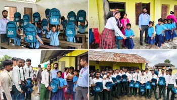 विदाईको उपहार समाजलाई, जीएचपी स्कुलका विद्यार्थीद्वारा ८० थान विद्यालय झोला सहित शैक्षिक सामग्री हस्तान्तरण