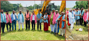 बाराको त्रिवेणी टोलस्थित झुलुङ्गे पुलमा बाँध निर्माण कार्य शुरु