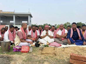 एमाले नेता पटेलद्वारा बहुदरमाईमा निर्माण हुने क्रिकेट मैदानको शिलान्यास