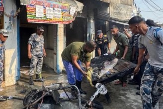 गढिमाई लजमा पार्किङ गरिएको ई–स्कुटरको ब्याट्री पड्किँदा आगलागी, स्कुटर पूर्ण रूपमा नष्ट