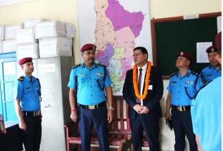 सीडीओ अधिकारीद्वारा बारा प्रहरीको निरीक्षण, शान्ति सुरक्षा चुस्त बनाउन निर्देशन