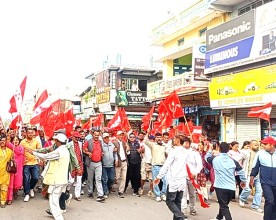 लेखक पक्राउविरुद्ध कांग्रेस–एमाले संयुक्त प्रदर्शन, महेन्द्रनगरमा शक्ति प्रदर्शन