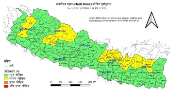 मधेश बाहेक ४० जिल्लामा बाढीको मध्यम जोखिम 