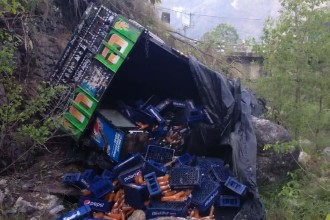 गुल्मीमा ट्रक पल्टिँदा २ जना घाइते