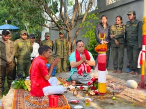चैते दशैंमा वीरगञ्ज महानगरमा मौलो पूजा, पूजामार्फत सुरक्षा र समृद्धिको कामना