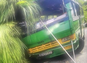 पोखराको आर्बामा नगर बस दुर्घटना, २३ जना घाइते