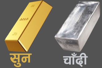 सुनको भाउ बढ्यो, चाँदीमा गिरावट