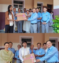 एसईईमा ४ जीपीए ल्याउने गौतम माविका दुई विद्यार्थीलाई ल्यापटपसहित सम्मान