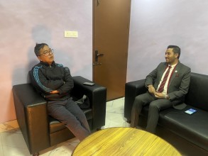 सञ्चारमन्त्री खरेल र राप्रपा अध्यक्ष लिङ्देनबीच शिष्टाचार भेटवार्ता