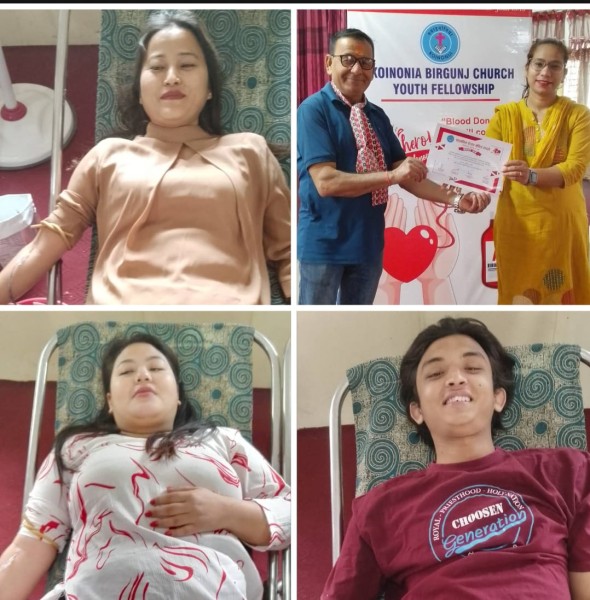 नयाँ बर्षको अवसरमा वीरगंजमा रक्तदान, १९ महिला सहित ९३ जनाले दिए रगत