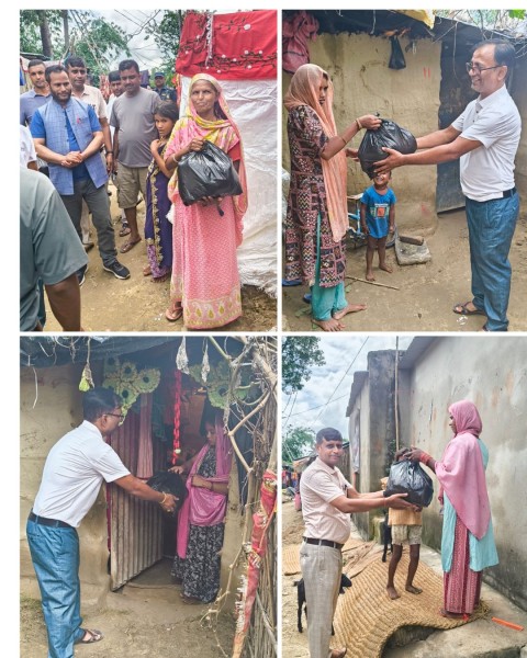 नेपाल राष्ट्रिय निजामती कर्मचारी संगठन  पर्साले  बाढी  प्रभावितलाई गरे राहत वितरण  