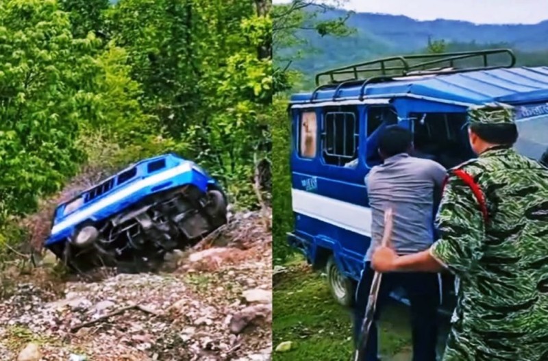 टेम्पो भीरबाट खसाएको आरोपमा वन कार्यालयका १२ कर्मचारी पक्राउ
