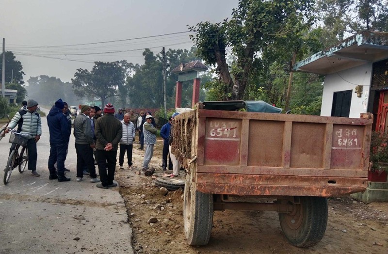 रुपन्देहीमा ट्याक्टर दुर्घटना हुँदा एक जना चालकको मृत्यु