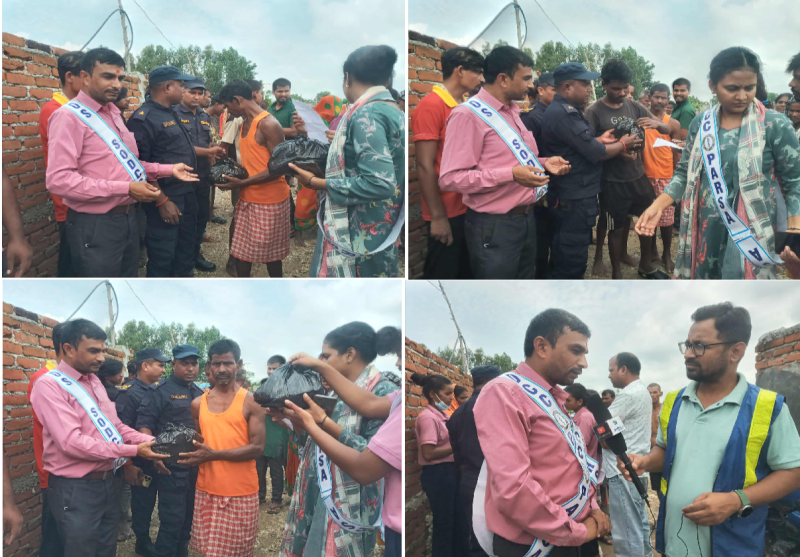 अविरल वर्षाले प्रभावित डोम बस्तीमा NGOCC पर्साद्वारा खाद्यान्न वितरण