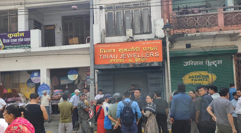 बुटवलको तिनाउ सुनचाँदी पसलमा २ करोड बराबरको सुन चोरी
