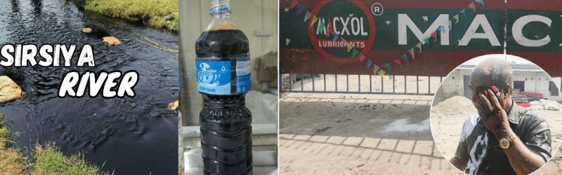 श्रीसिया खोला प्रदुषण गर्ने कम्पनीको अधिकारीमाथि स्थानीयवासीको आक्रोश,दले कालो मोसो