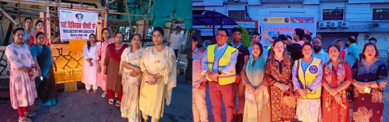 पर्सा चिकित्सक श्रीमती संघ र लायन्स इन्टरनेशनलद्वारा जेन–जी सहिदहरुलाई दीप प्रज्ज्वलन 