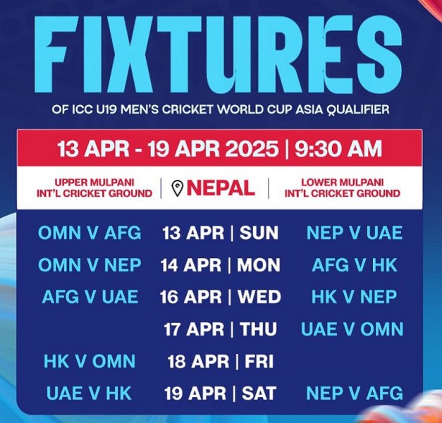 विश्वकप एशिया छनोट प्रतियोगिताको तालिका सार्वजनिक