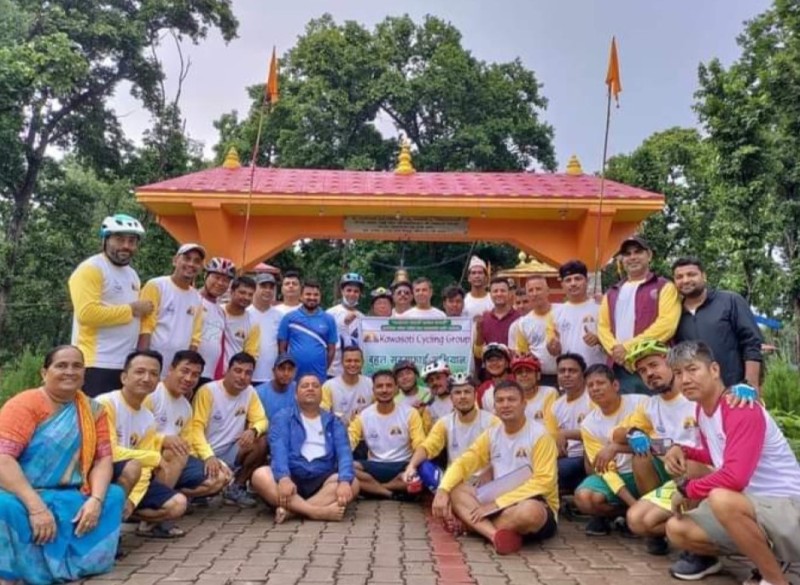 कावासोतीमा ५४ किलोमिटर  साइकल यात्रा  